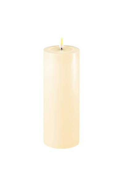 LED candle 7.5 x 20 cm | Ivory | 3D Flame | Deluxe HomeArt