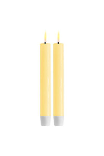 LED dinner candle 15 cm | Geel | 3D Flame | 2 pieces | Deluxe HomeArt
