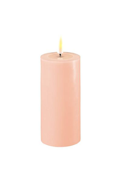 LED candle 5 x 10 cm | Pink | 3D Flame | Deluxe HomeArt