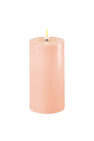 LED candle 7.5 x 15 cm | Pink | 3D Flame | Deluxe HomeArt
