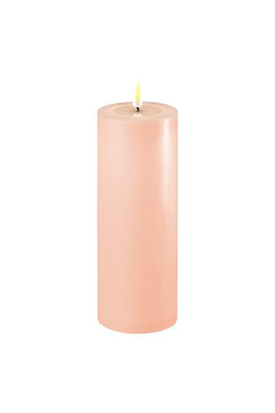 LED svíčka 7,5 x 20 cm | Růžová | 3D Flame | Deluxe HomeArt