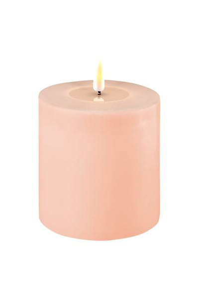 LED candle 10 x 10 cm | Pink | 3D Flame | Deluxe HomeArt