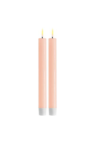 LED Dinner candle 24 cm | Pink | 3D Flame | 2 pieces | Deluxe HomeArt