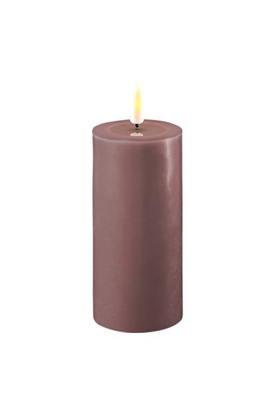 LED candle 5 x 10 cm | Light purple | 3D Flame | Deluxe HomeArt
