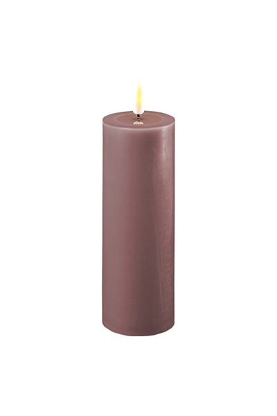 LED candle 5 x 15 cm | Light purple | 3D Flame | Deluxe HomeArt