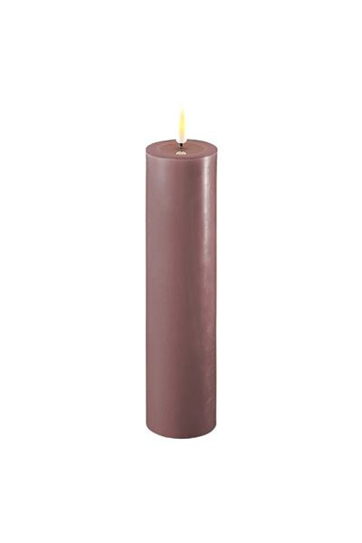 LED candle 5 x 20 cm | Light purple | 3D Flame | Deluxe HomeArt