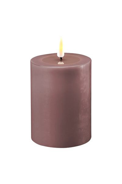LED candle 7.5 x 10 cm | Light purple | 3D Flame | Deluxe HomeArt