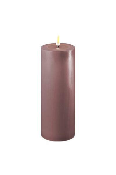 LED candle 7.5 x 20 cm | Light purple | 3D Flame | Deluxe HomeArt
