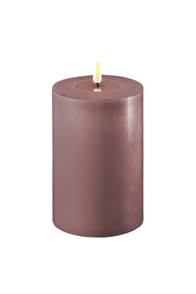 LED candle 10 x 15 cm | Light purple | 3D Flame | Deluxe HomeArt