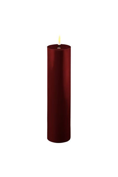 LED candle 5 x 20 cm | Burgundy Red | 3D Flame | Deluxe HomeArt