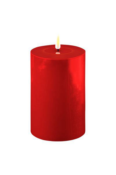 LED candle 10 x 15 cm | Red | 3D Flame | Deluxe HomeArt