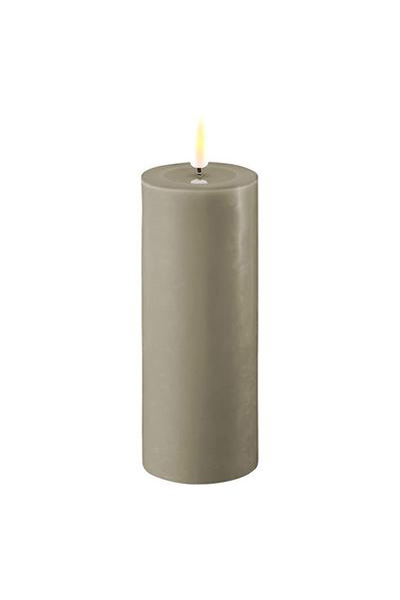 LED candle 5 x 12.5 cm | Sand | 3D Flame | Deluxe HomeArt