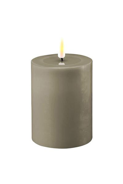 LED candle 7.5 x 10 cm | Sand | 3D Flame | Deluxe HomeArt