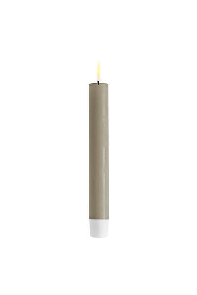 LED dinner candle 15 cm | Sand | 3D Flame | 2 pieces | Deluxe HomeArt