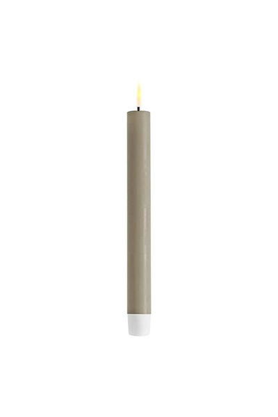 LED -Dinner Kerze 24 cm | Sand | 3D Flamme | 2 Stücke | Deluxe HomeArt