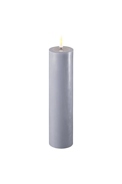 LED candle 5 x 20 cm | Dust Blue | 3D Flame | Deluxe HomeArt