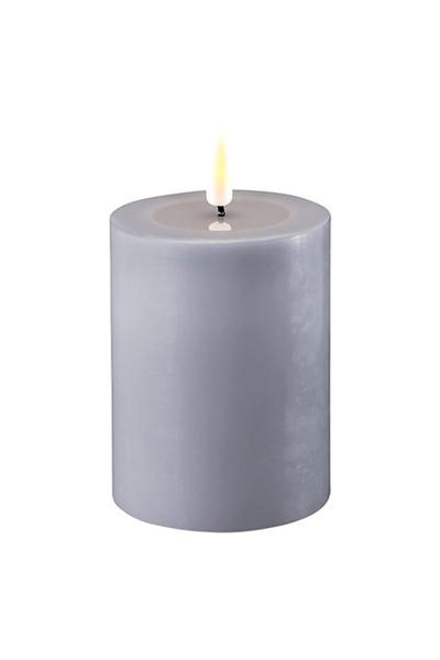 LED candle 7.5 x 10 cm | Dust Blue | 3D Flame | Deluxe HomeArt