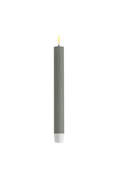 LED Dinner candle 24 cm | Savlie Green | 3D Flame | 2 pieces | Deluxe HomeArt