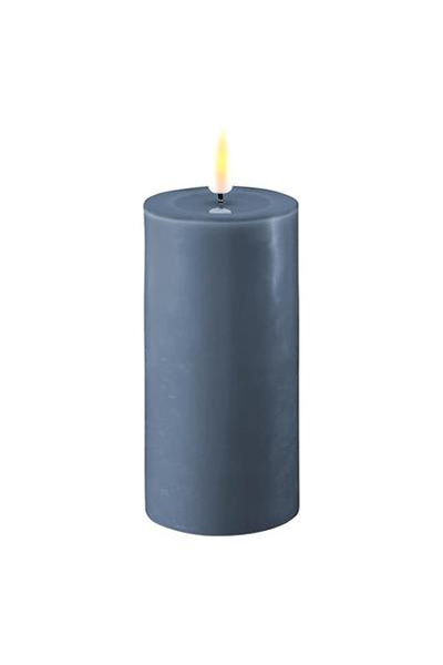 LED candle 5 x 10 cm | Ice Blue | 3D Flame | Deluxe HomeArt
