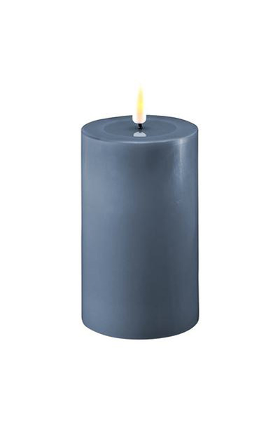 LED svíčka 7,5 x 12,5 cm | Ledová modrá | 3D Flame | Deluxe HomeArt