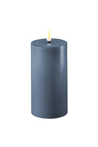 LED svíčka 7,5 x 15 cm | Ledová modrá | 3D Flame | Deluxe HomeArt