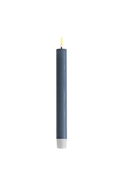 LED -Dinner Kerze 24 cm | Eisblau | 3D Flamme | 2 Stücke | Deluxe HomeArt