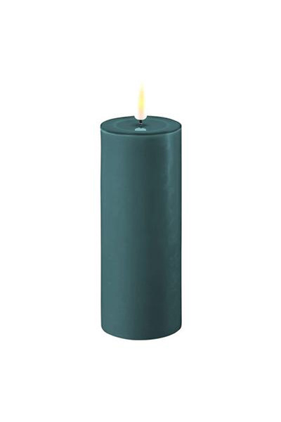 LED candle 5 x 12.5 cm | Jade Green | 3D Flame | Deluxe HomeArt