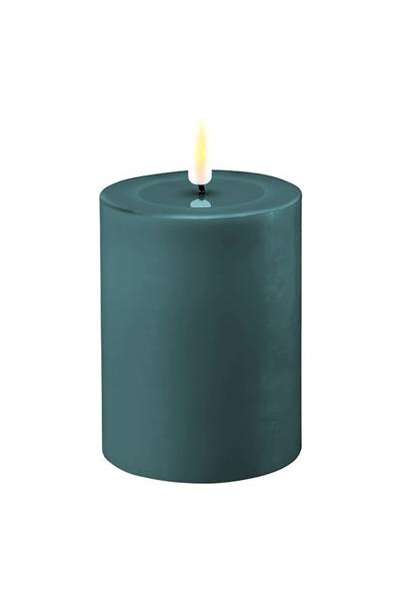 LED candle 7.5 x 10 cm | Jade Green | 3D Flame | Deluxe HomeArt
