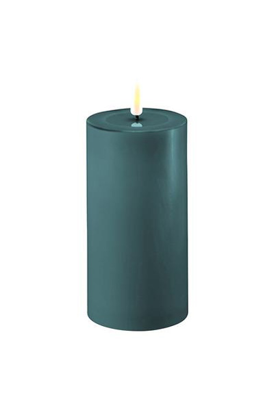 LED candle 7.5 x 15 cm | Jade Green | 3D Flame | Deluxe HomeArt