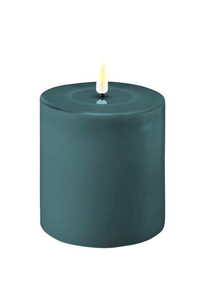 LED candle 10 x 10 cm | Jade Green | 3D Flame | Deluxe HomeArt