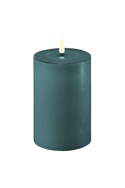 LED candle 10 x 15 cm | Jade Green | 3D Flame | Deluxe HomeArt