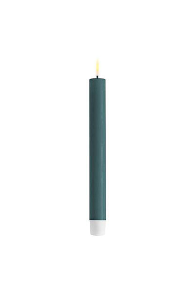 LED Dinner candle 24 cm | Jade Green | 3D Flame | 2 pieces | Deluxe HomeArt