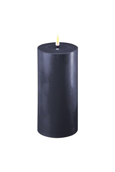 LED candle 10 x 20 cm | Royal Blue | 3D Flame | Deluxe HomeArt
