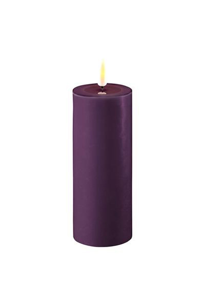 LED candle 5 x 12.5 cm | Purple | 3D Flame | Deluxe HomeArt
