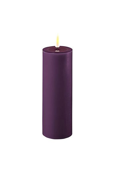 LED candle 5 x 15 cm | Purple | 3D Flame | Deluxe HomeArt