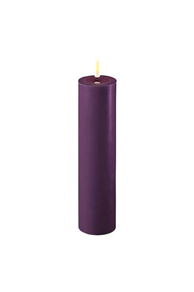 LED candle 5 x 20 cm | Purple | 3D Flame | Deluxe HomeArt