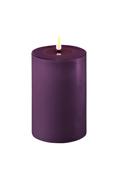 LED candle 10 x 15 cm | Purple | 3D Flame | Deluxe HomeArt