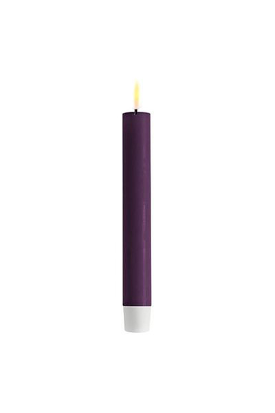 LED dinner candle 15 cm | Purple | 3D Flame | 2 pieces | Deluxe HomeArt