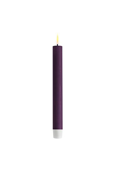 LED Dinner candle 24 cm | Purple | 3D Flame | 2 pieces | Deluxe HomeArt