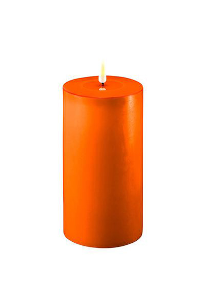 LED -Kerze 10 x 20 cm | Orange | 3D Flamme | Deluxe HomeArt