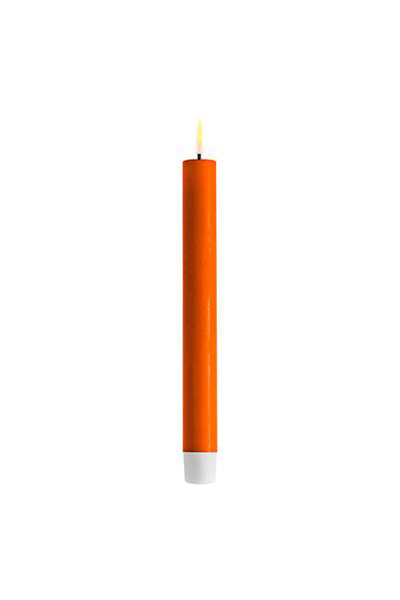 LED -Dinner Kerze 24 cm | Orange | 3D Flamme | 2 Stücke | Deluxe HomeArt
