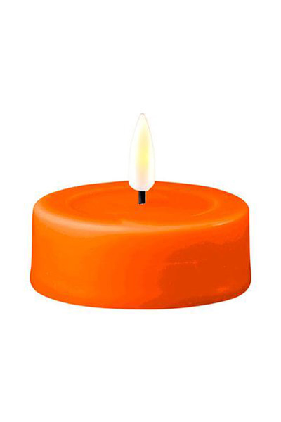 Led waxinelicht 6,1 x 4,5 cm | Oranje | 3D vlam | 2 stuks | Deluxe HomeArt