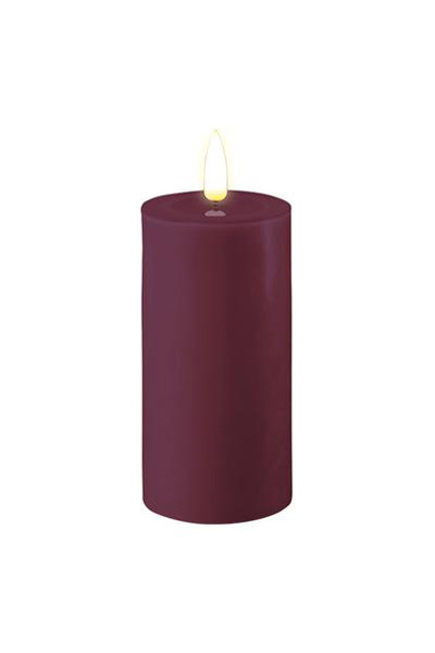 LED candle 5 x 10 cm | Violet | 3D Flame | Deluxe HomeArt