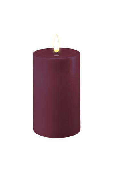 LED candle 7.5 x 12.5 cm | Violet | 3D Flame | Deluxe HomeArt