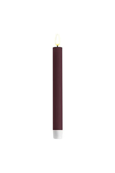 LED Dinner candle 24 cm | Violet | 3D Flame | 2 pieces | Deluxe HomeArt