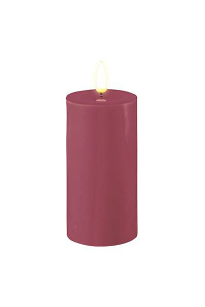 LED candle 5 x 10 cm | Magenta | 3D Flame | Deluxe HomeArt
