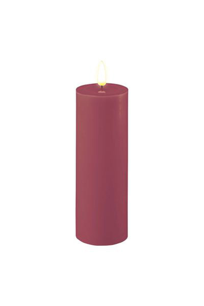 LED candle 5 x 15 cm | Magenta | 3D Flame | Deluxe HomeArt