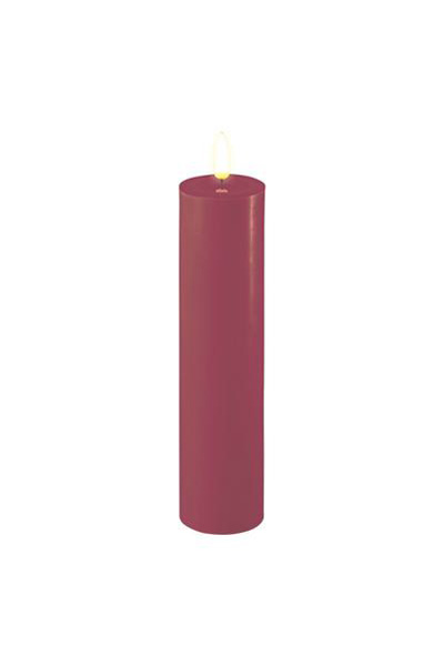 LED candle 5 x 20 cm | Magenta | 3D Flame | Deluxe HomeArt
