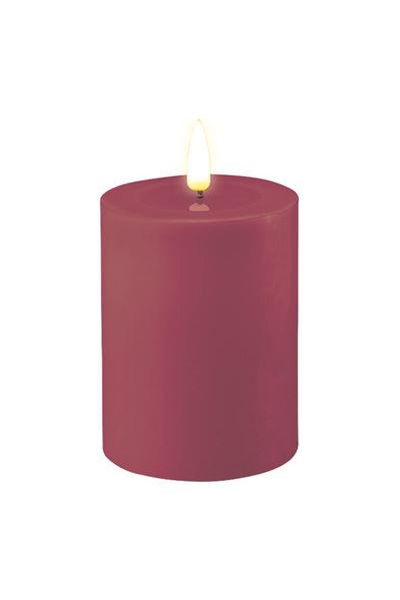 LED candle 7.5 x 10 cm | Magenta | 3D Flame | Deluxe HomeArt