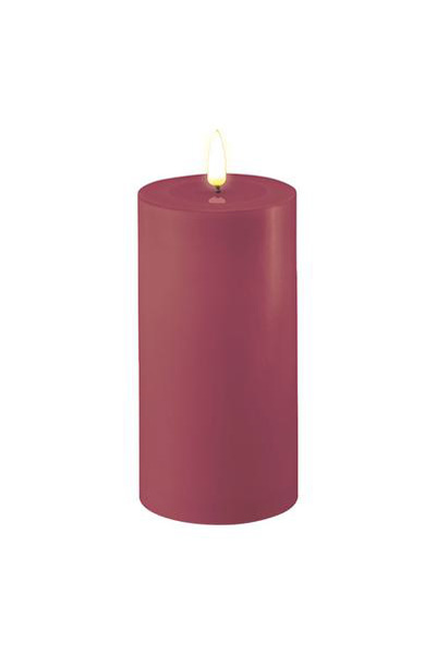 LED candle 7.5 x 15 cm | Magenta | 3D Flame | Deluxe HomeArt